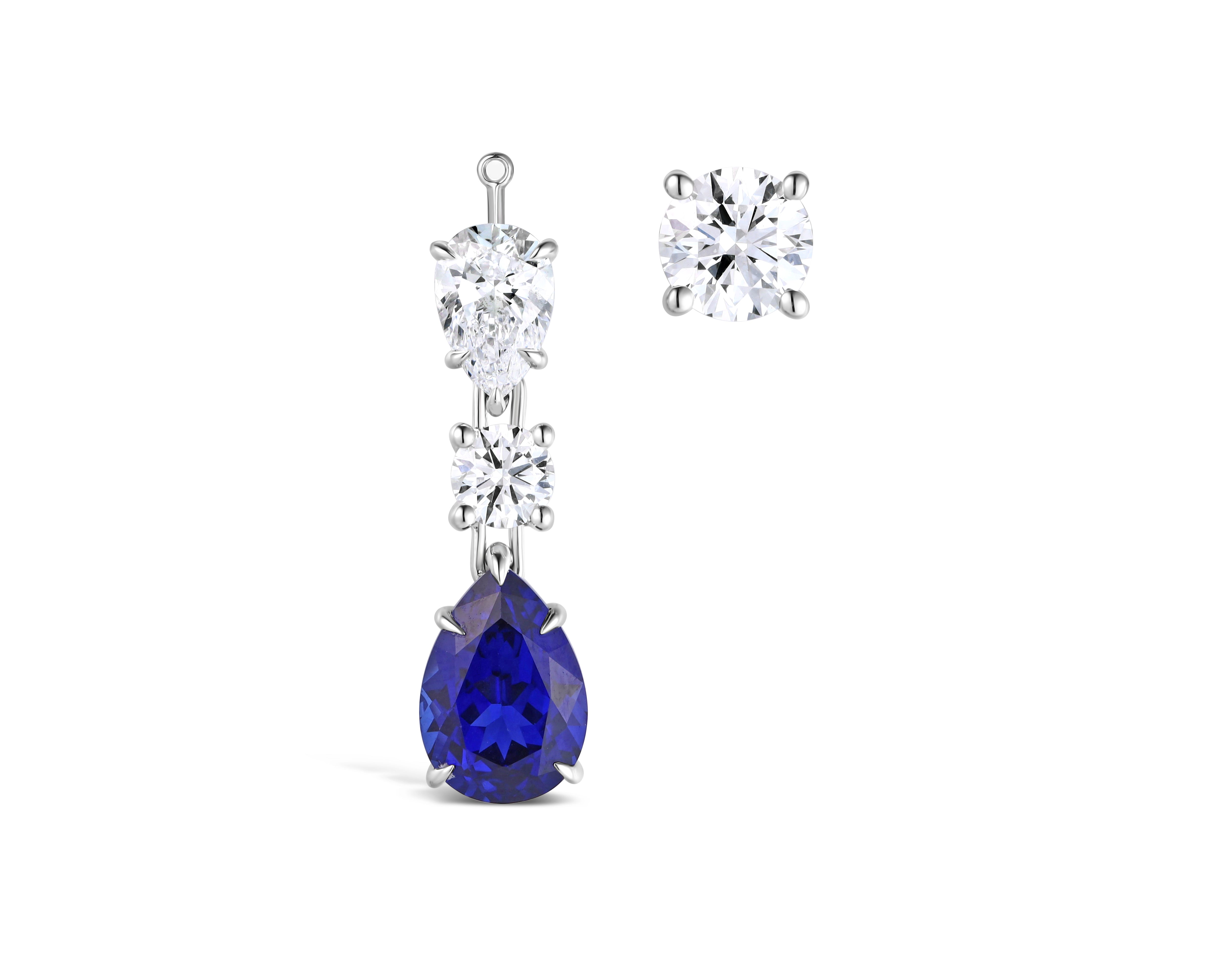 Diamond & Sapphire Convertible Drop Earrings