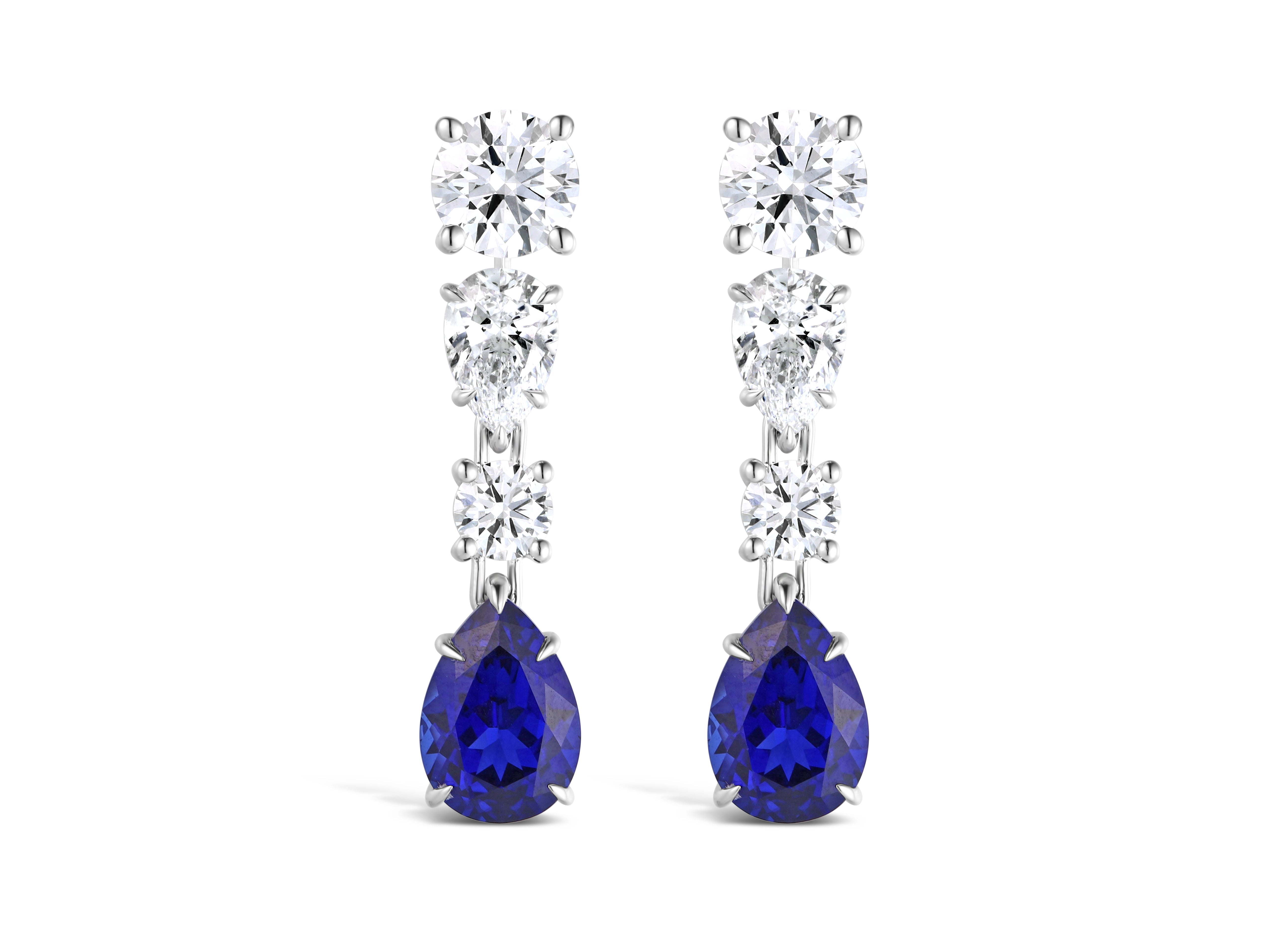 Diamond & Sapphire Convertible Drop Earrings