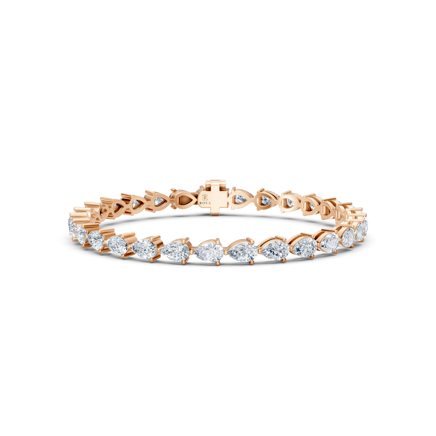 Pear Tennis Bracelet 18k Gold - ROVA Brilliance