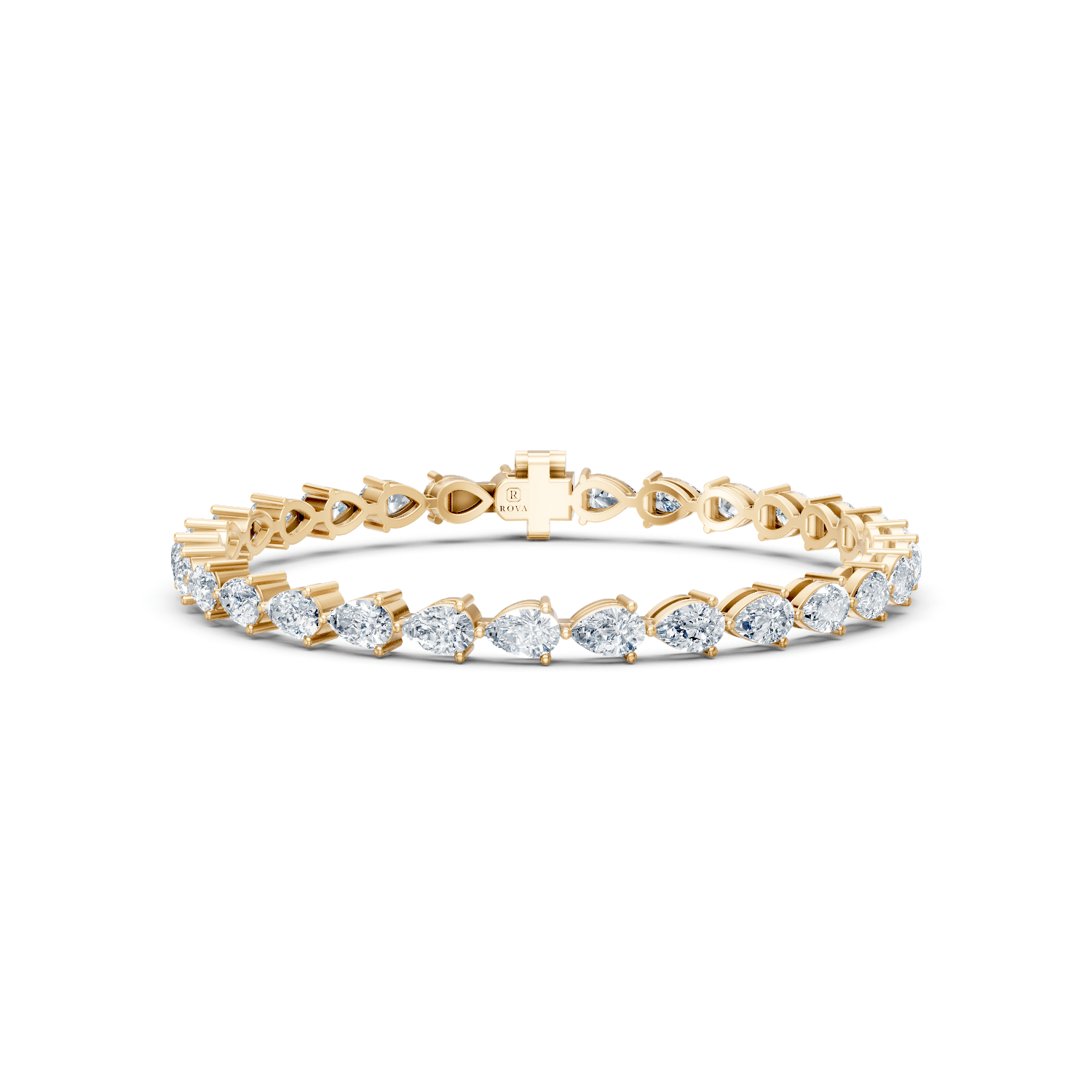 Pear Tennis Bracelet 18k Gold - ROVA Brilliance