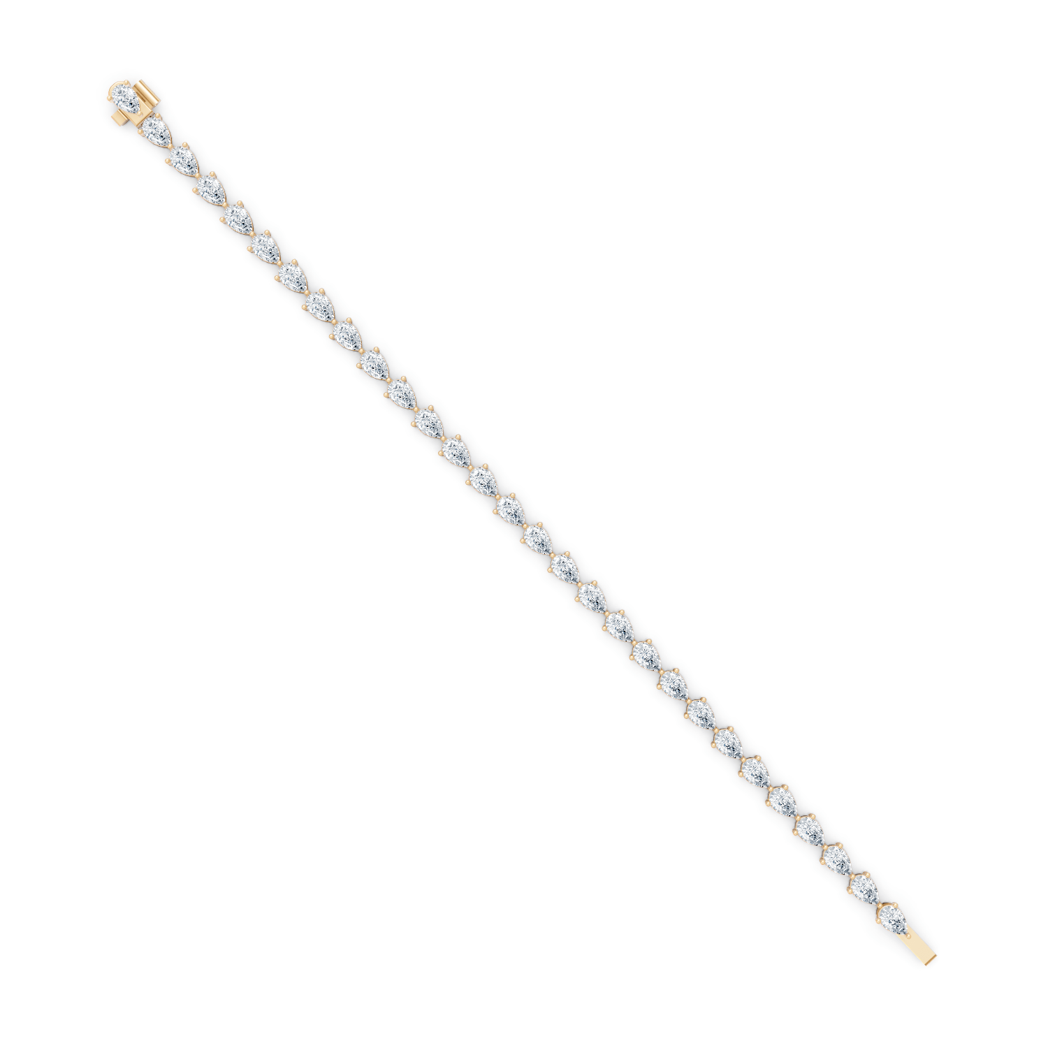Pear Tennis Bracelet 18k Gold - ROVA Brilliance