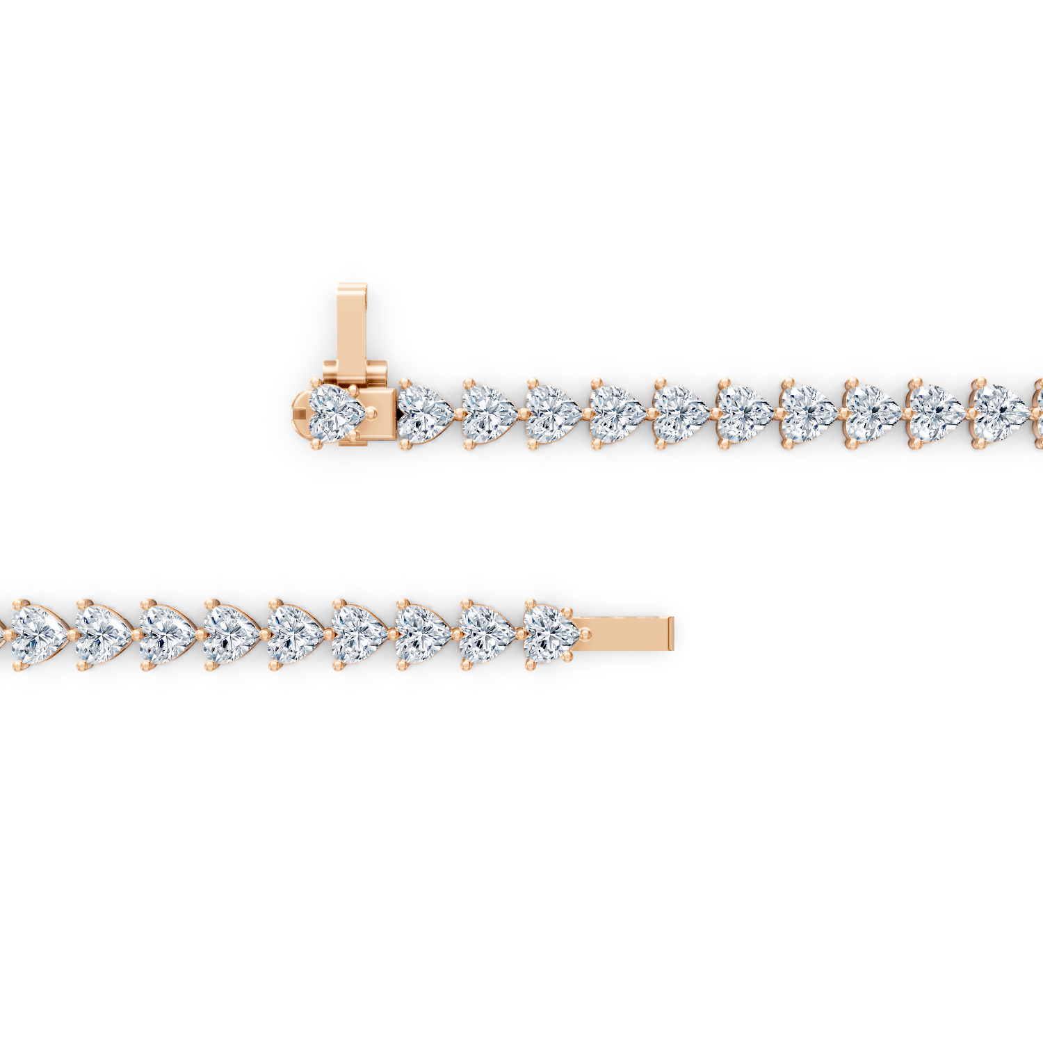 Heart Tennis Bracelet 18k Gold - ROVA Brilliance