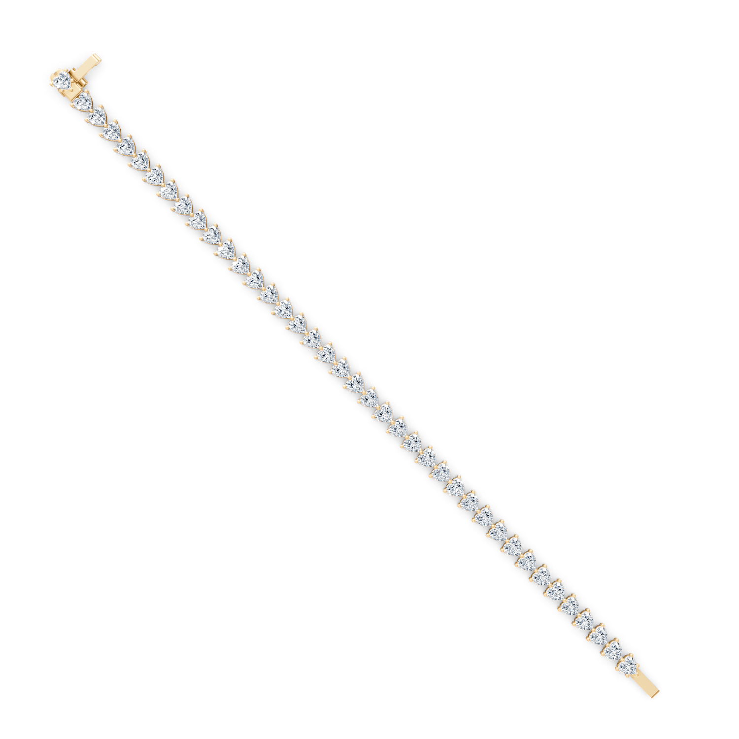 Heart Tennis Bracelet 18k Gold - ROVA Brilliance
