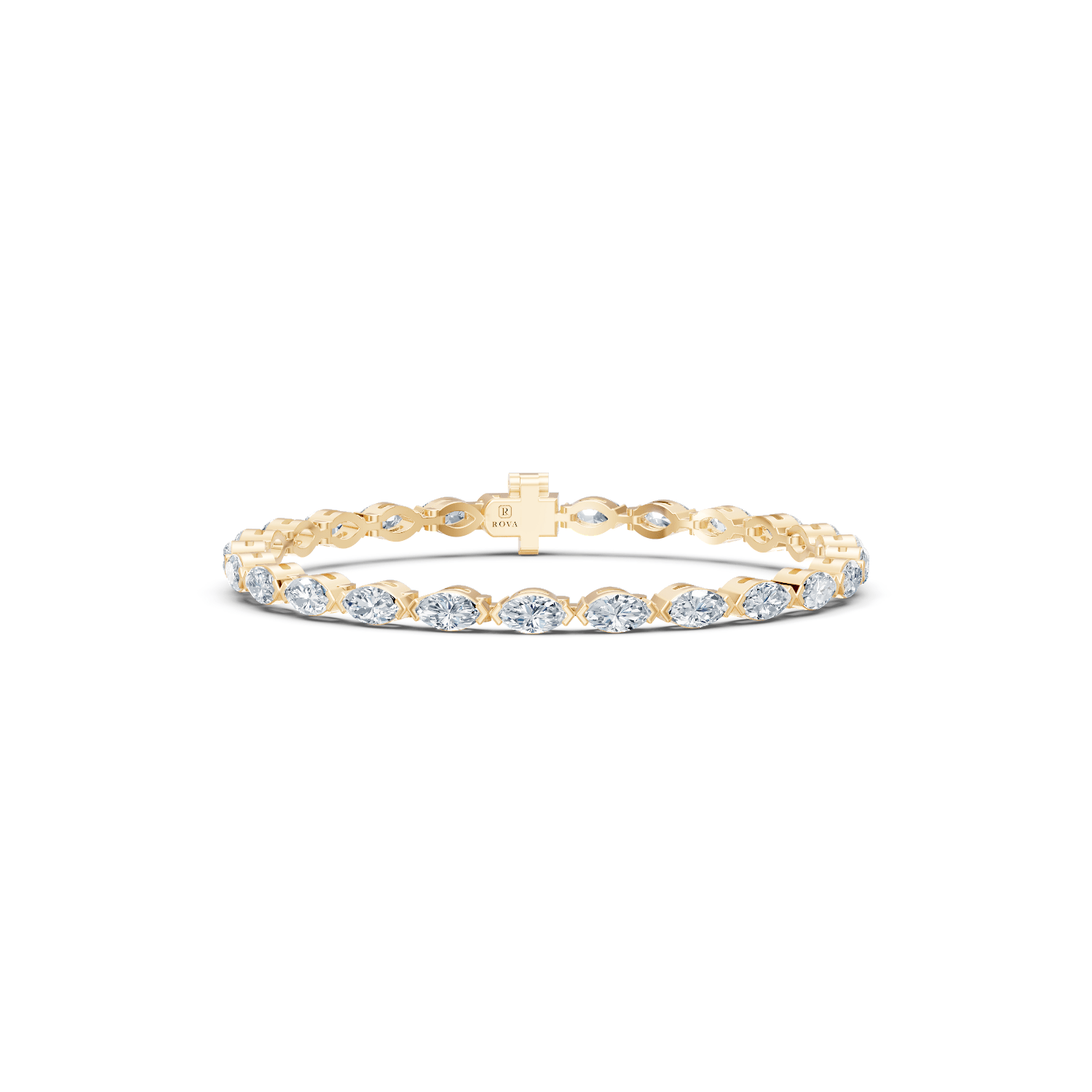 Marquise Tennis Bracelet 18k Gold - ROVA Brilliance