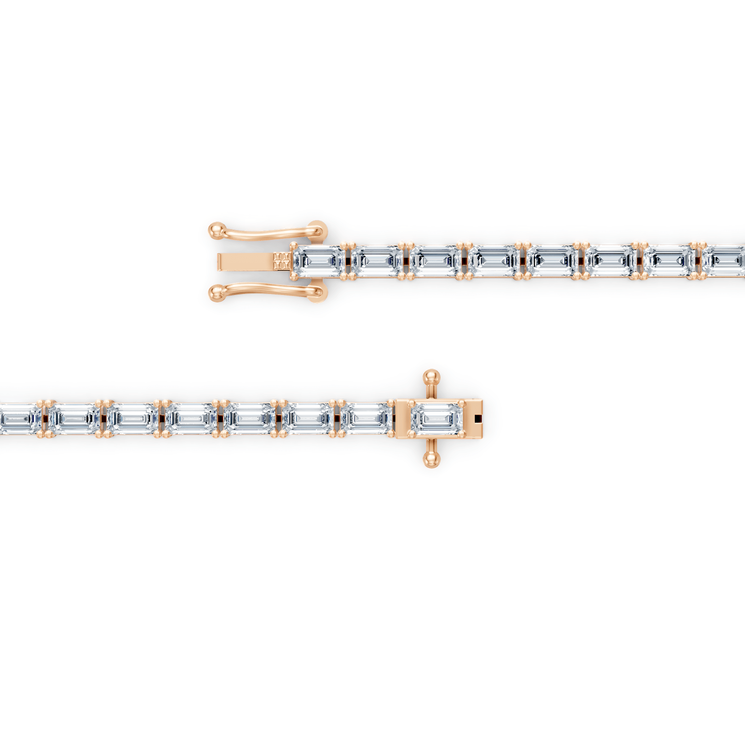 Emerald Cut Diamond Tennis Bracelet 18k Gold - ROVA Brilliance