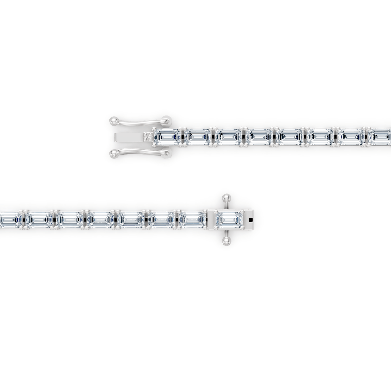 Emerald Cut Diamond Tennis Bracelet 18k Gold - ROVA Brilliance