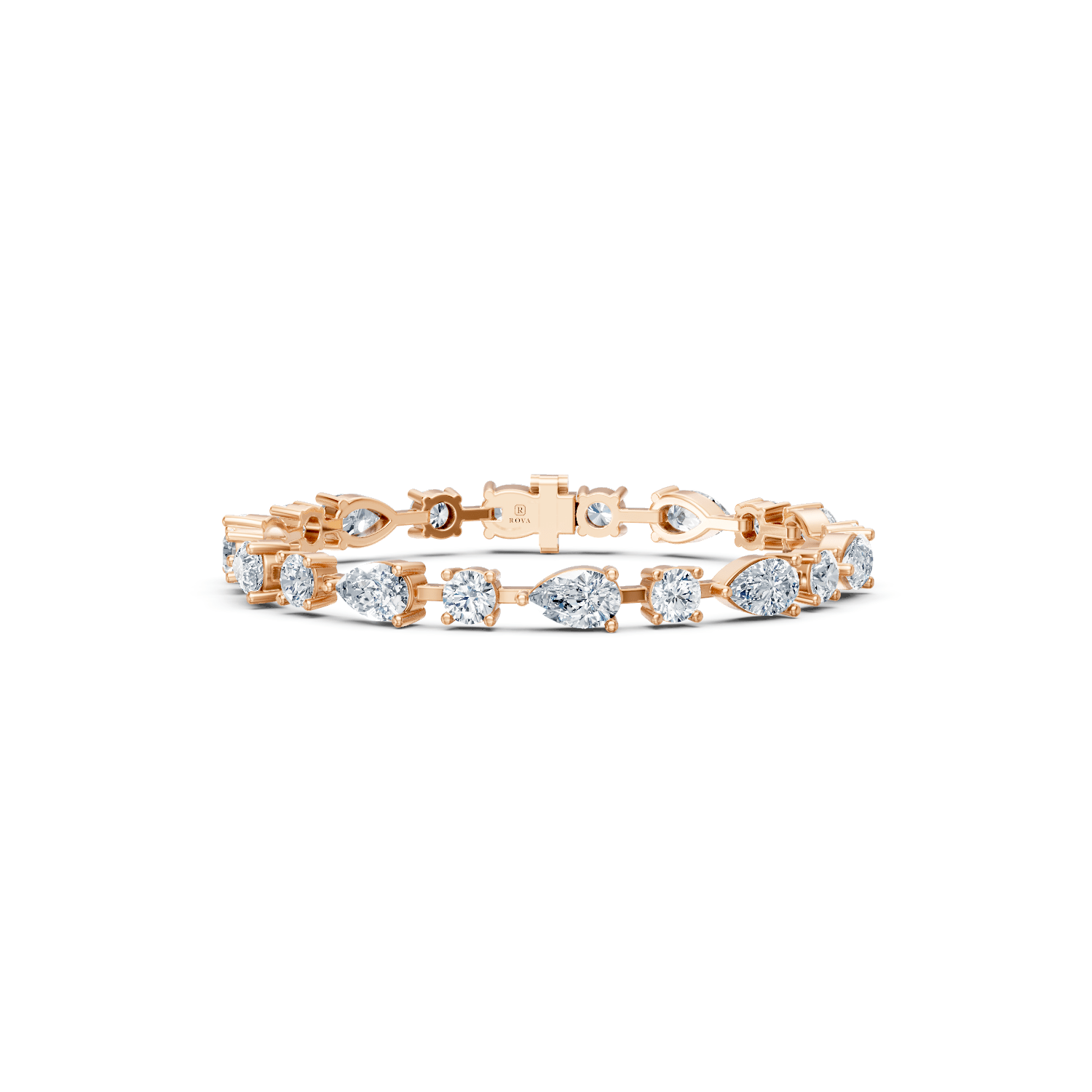 Diamond Mixer Tennis Bracelet 18k Gold - ROVA Brilliance