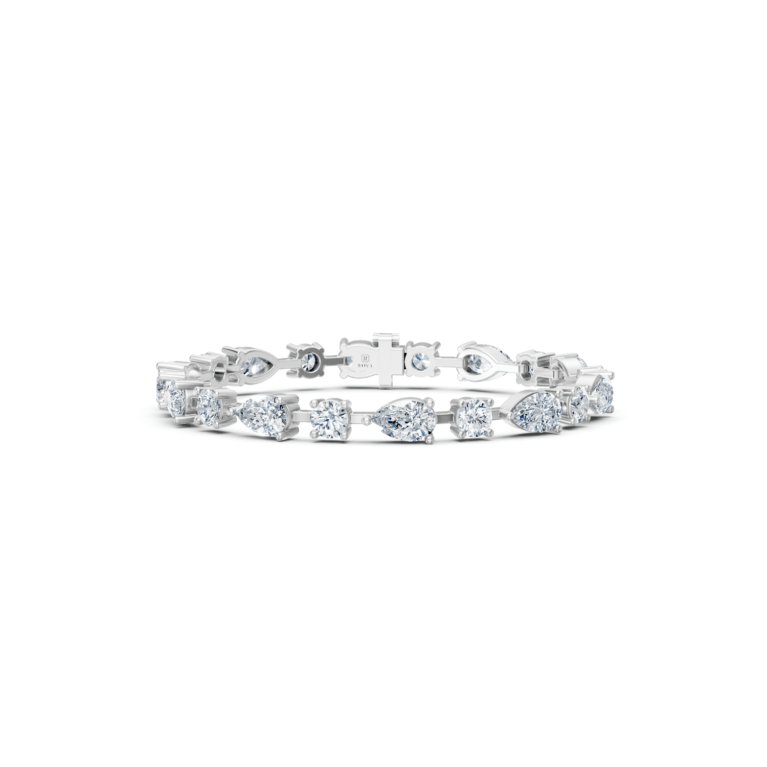 Diamond Mixer Tennis Bracelet 18k Gold - ROVA Brilliance