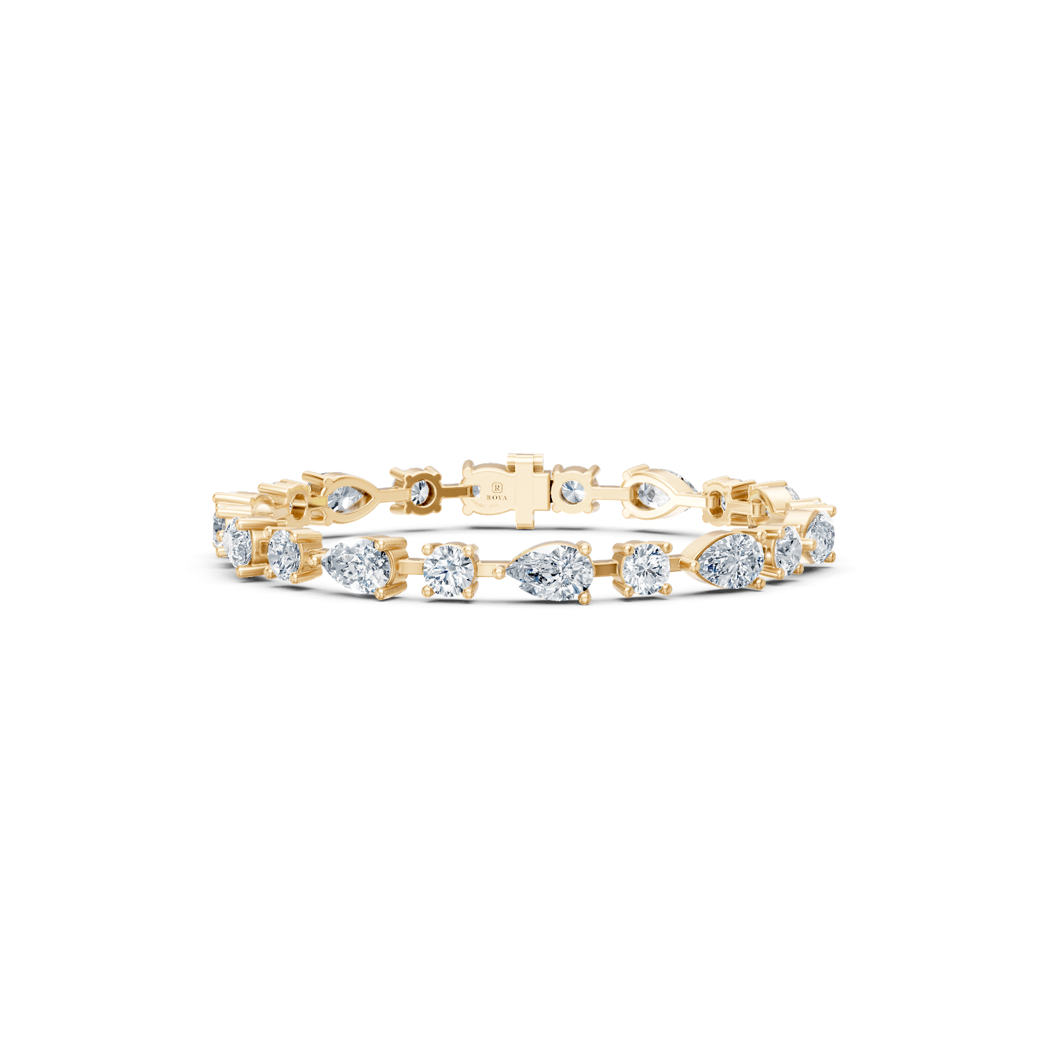 Diamond Mixer Tennis Bracelet 18k Gold - ROVA Brilliance