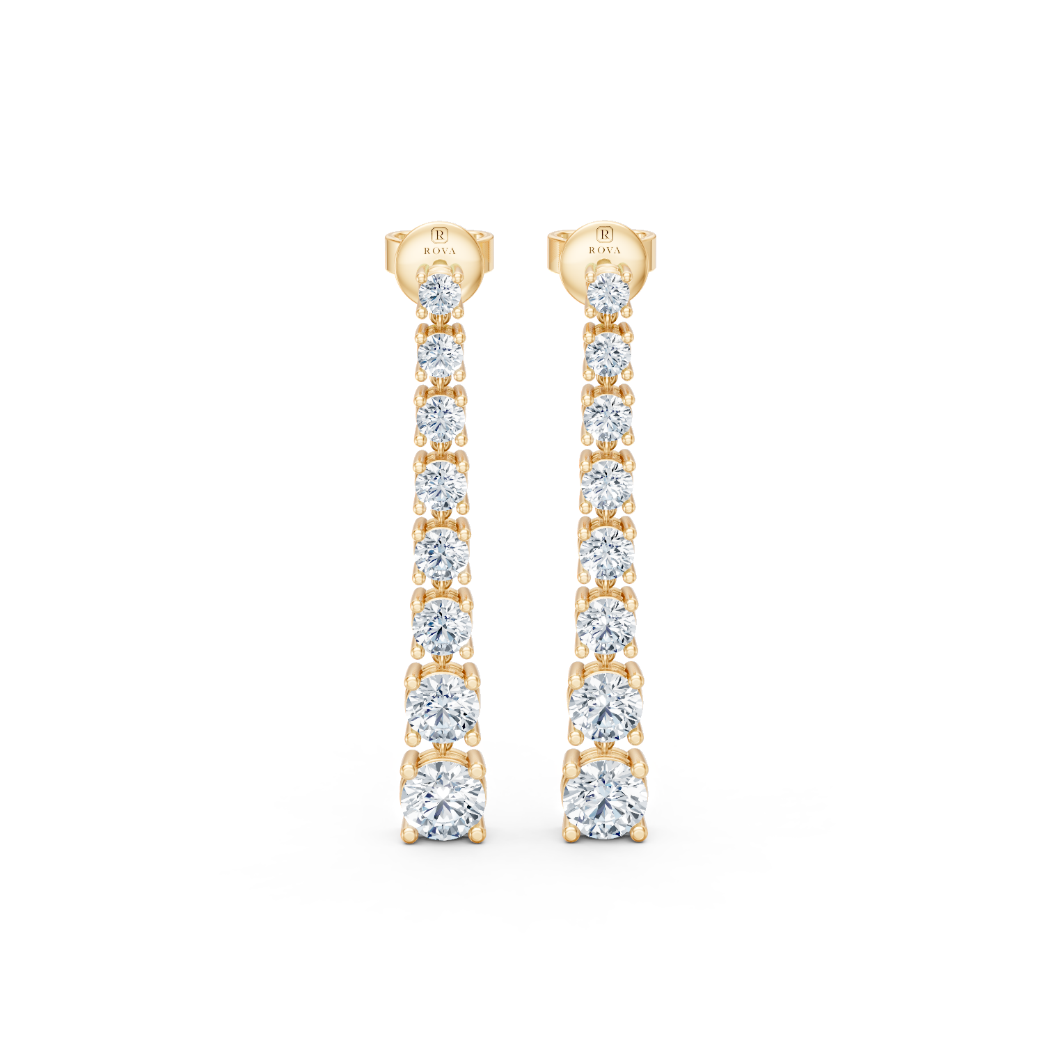 Round Brilliant Cut Drop Diamond Earrings