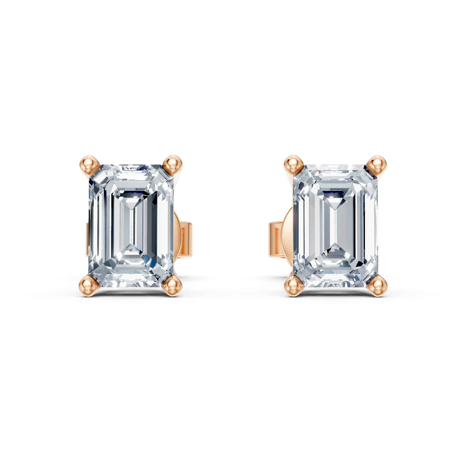 Classic Emerald Cut Studs