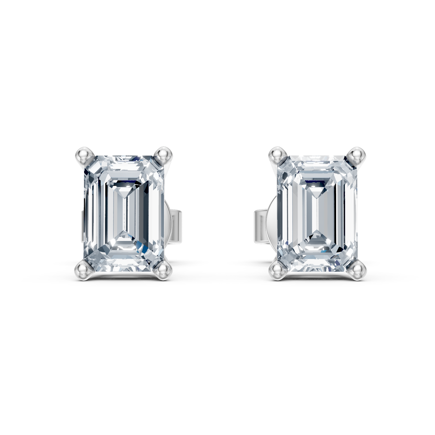 Classic Emerald Cut Studs