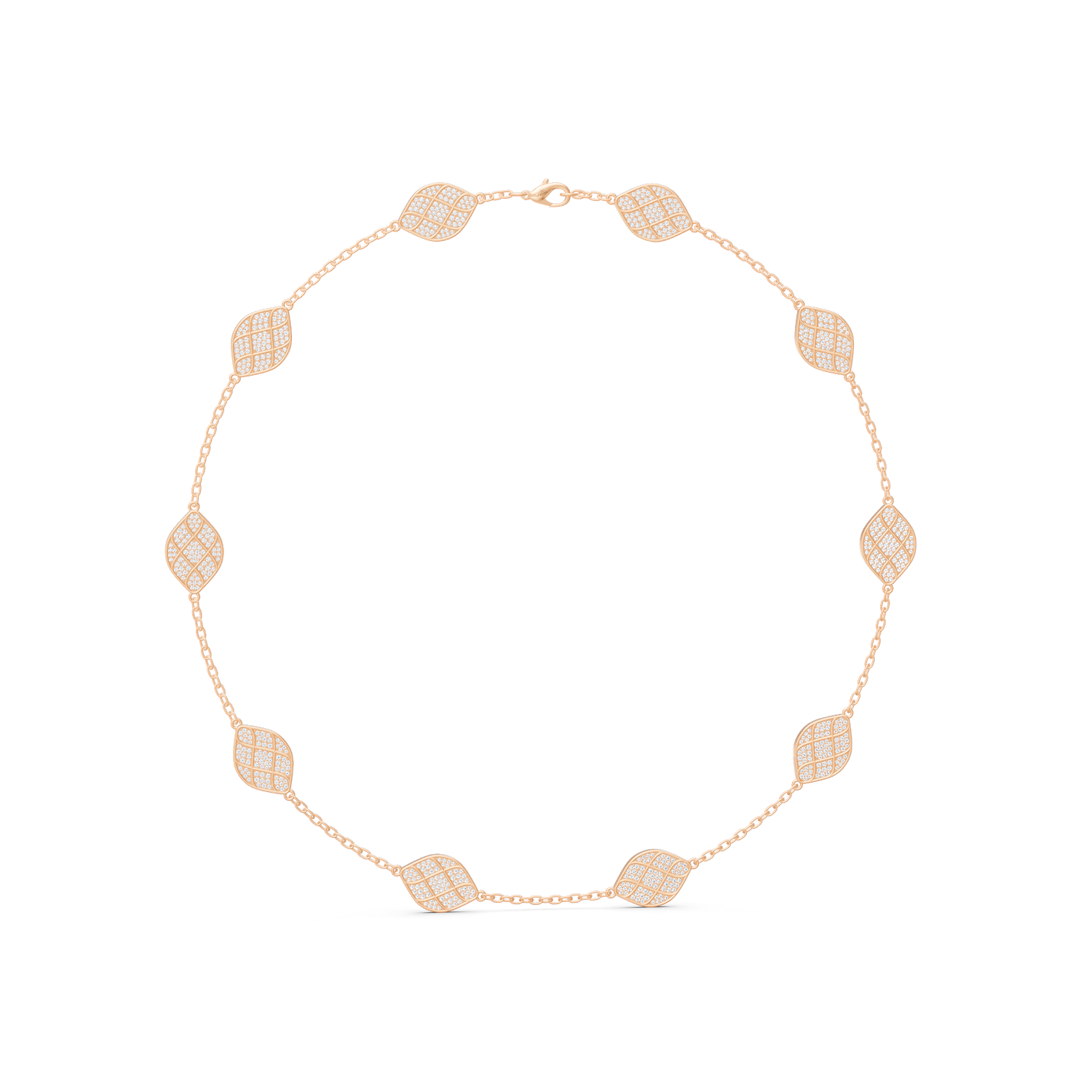 Radiant Pavé Leaf Necklace
