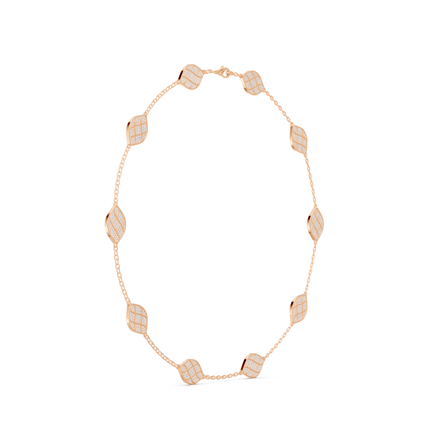 Radiant Pavé Leaf Necklace