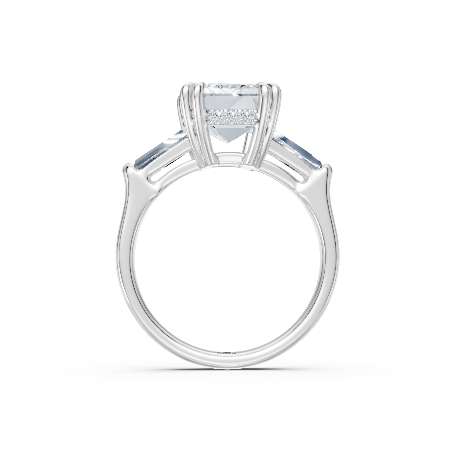 5 Carat Emerald Cut Three Stone Ring - IN STOCK