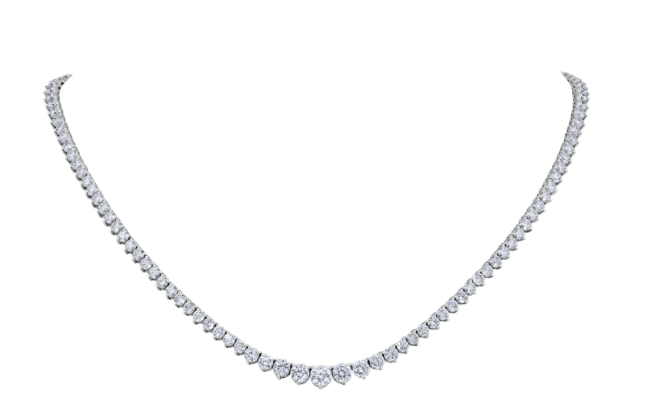 Graduated Tennis Necklace 14k - IN STOCK - ROVA Brilliance