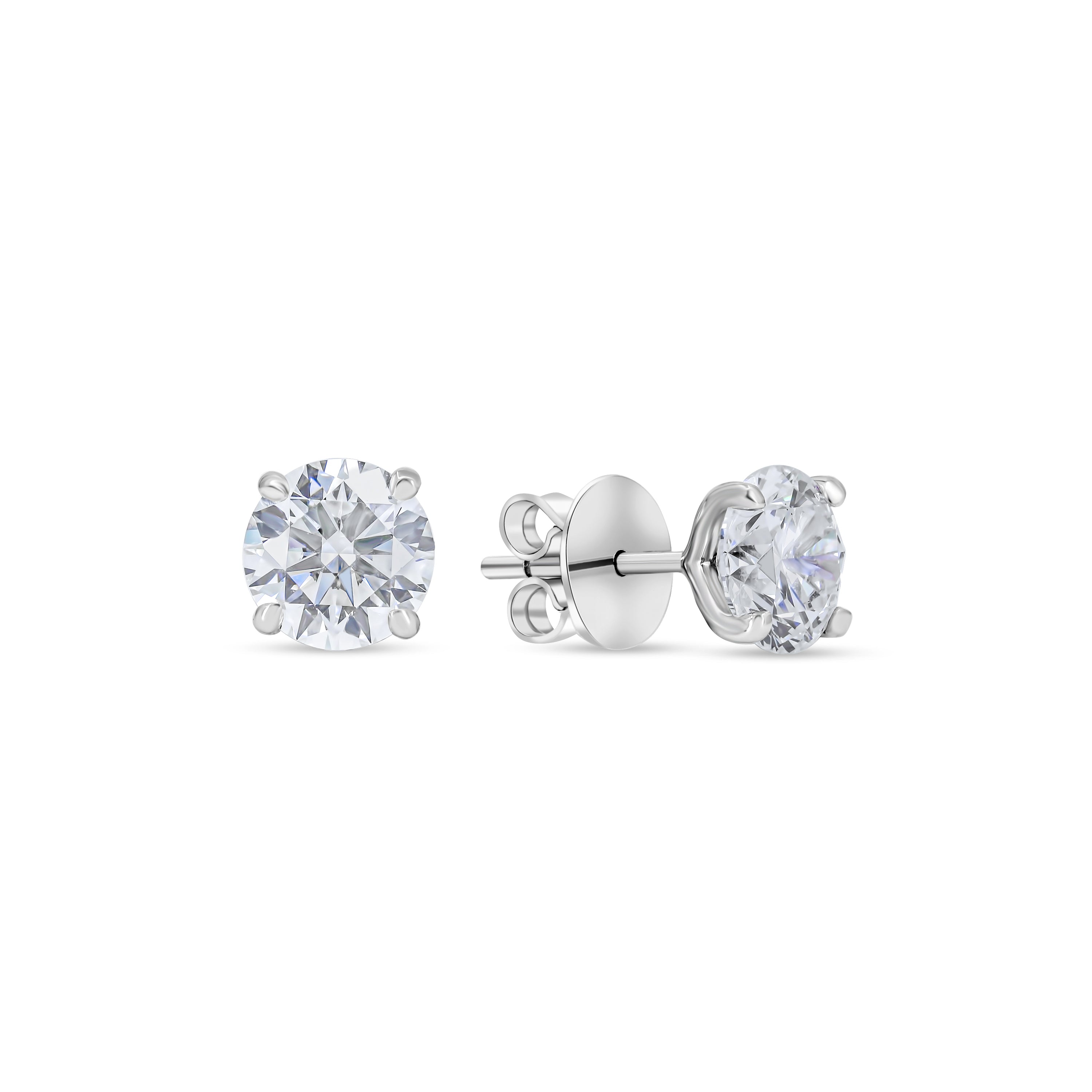 Round Solitaire Martini 4 Prong Studs - IN STOCK