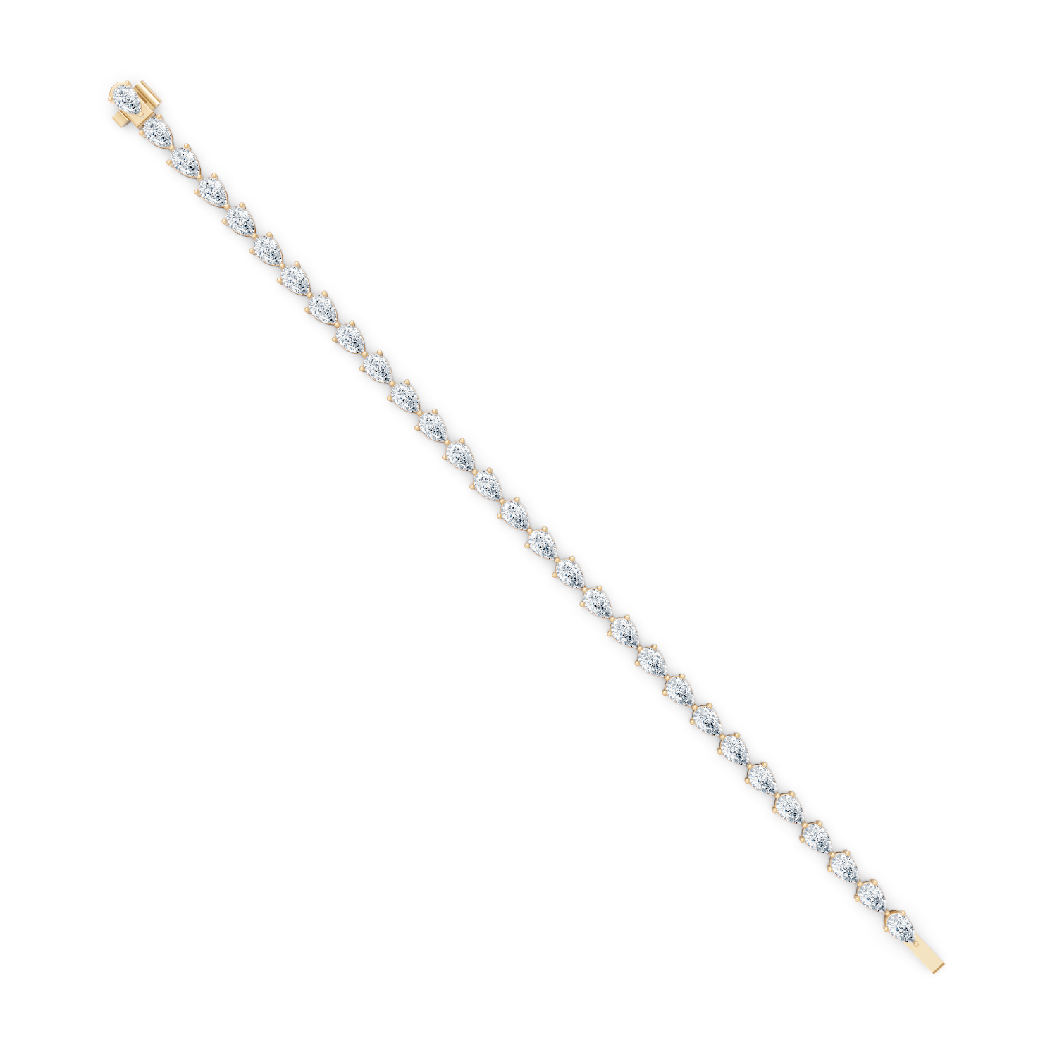 Pear Tennis Bracelet 18k Gold