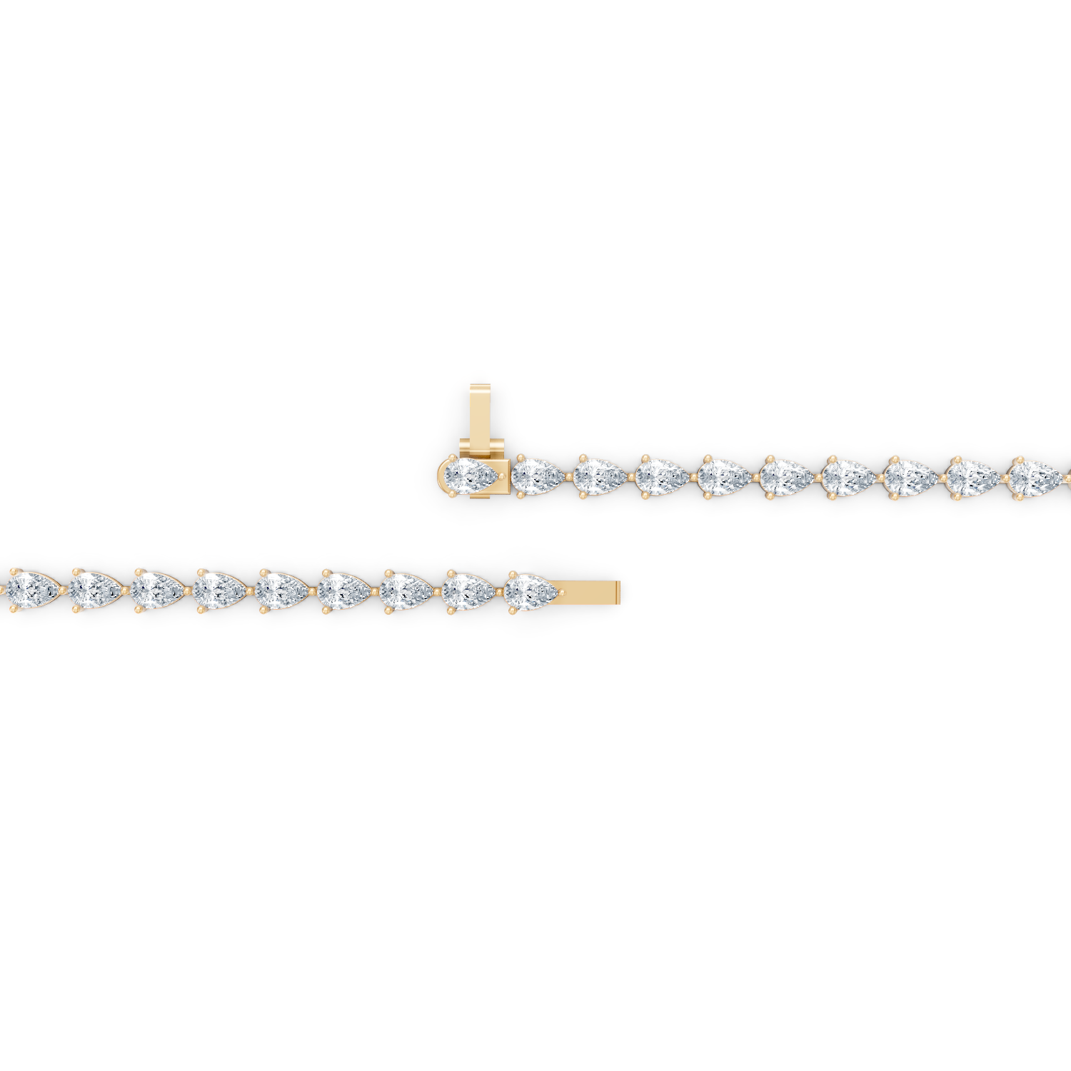 Pear Tennis Bracelet 18k Gold