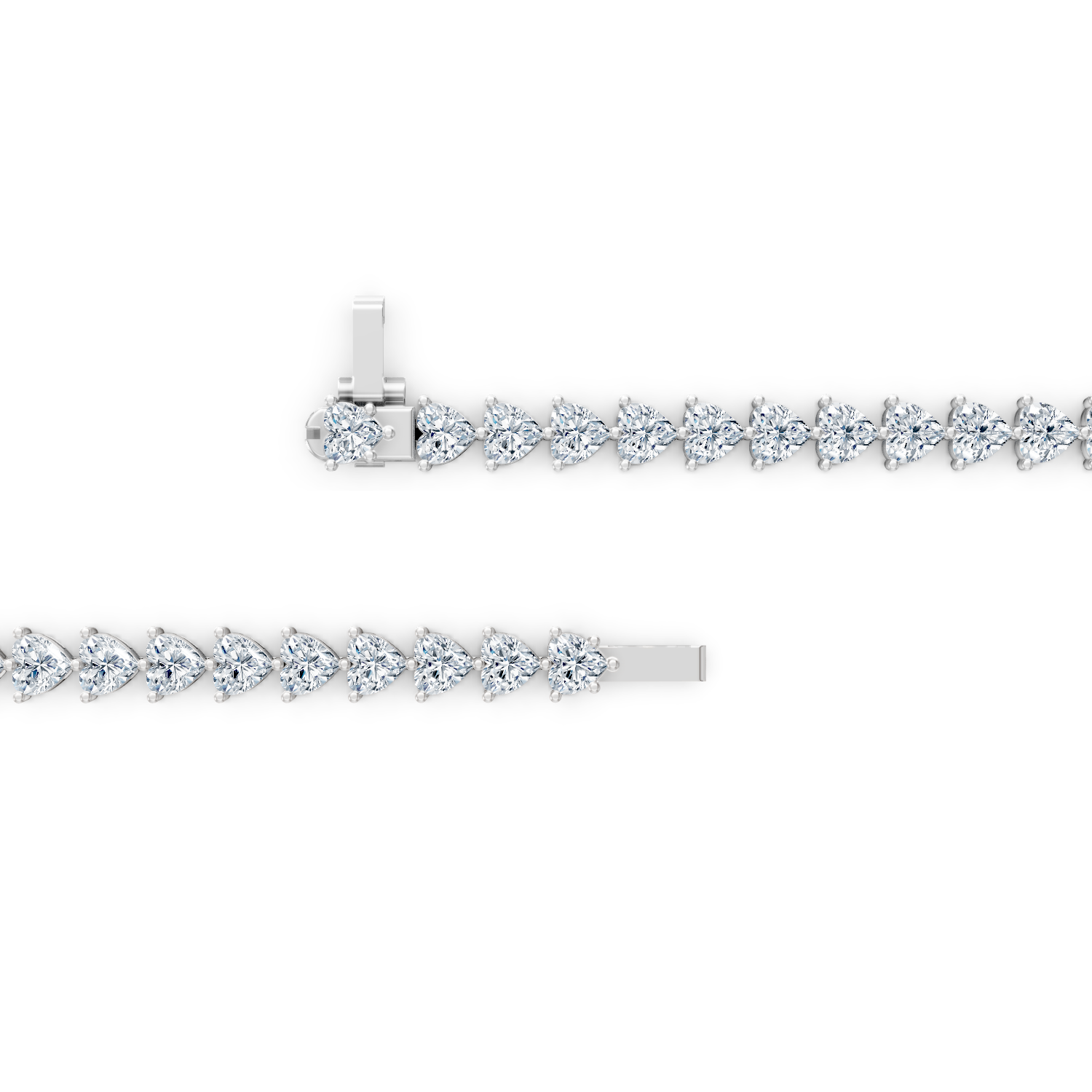 Heart Tennis Bracelet 18k Gold