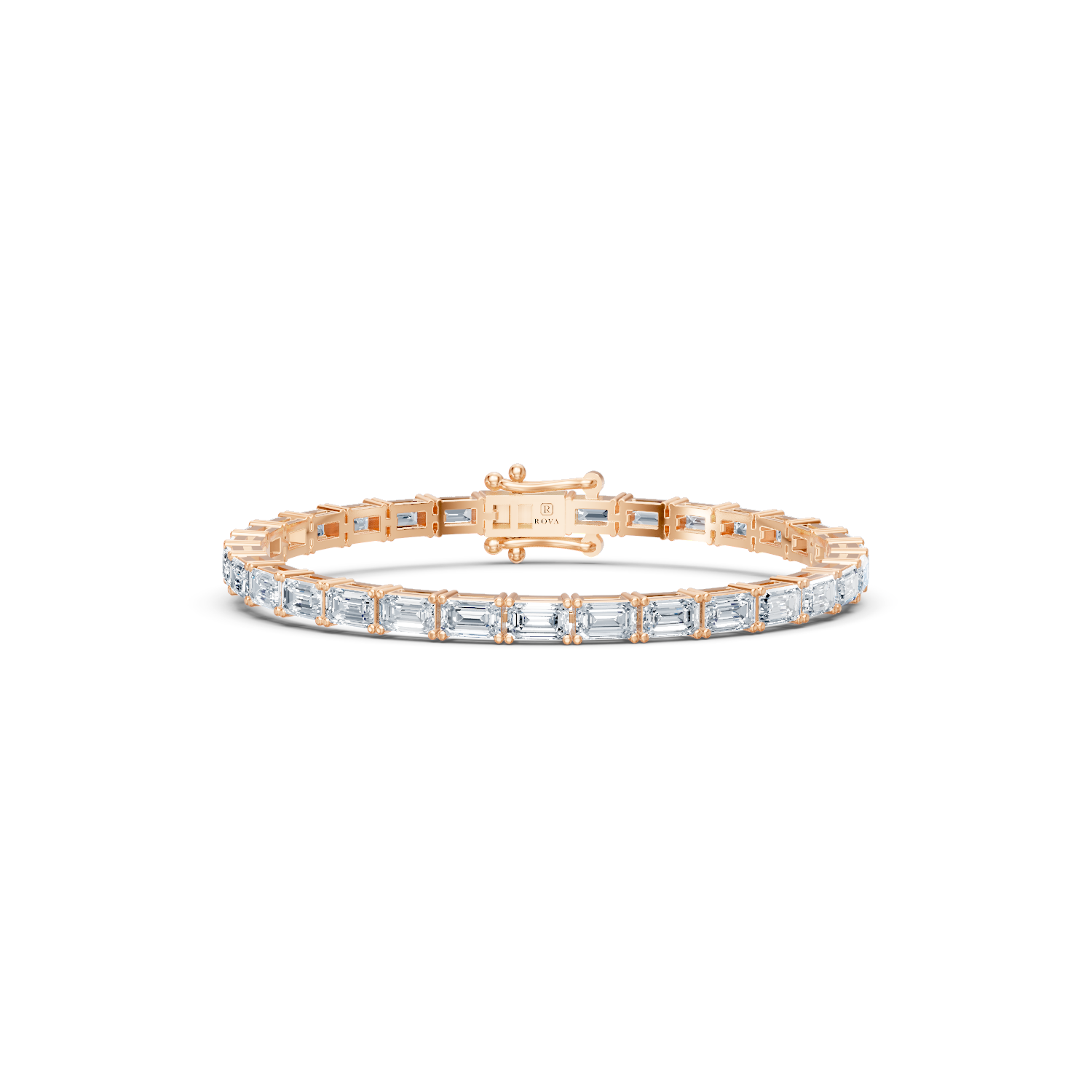 Emerald Cut Diamond Tennis Bracelet 18k Gold