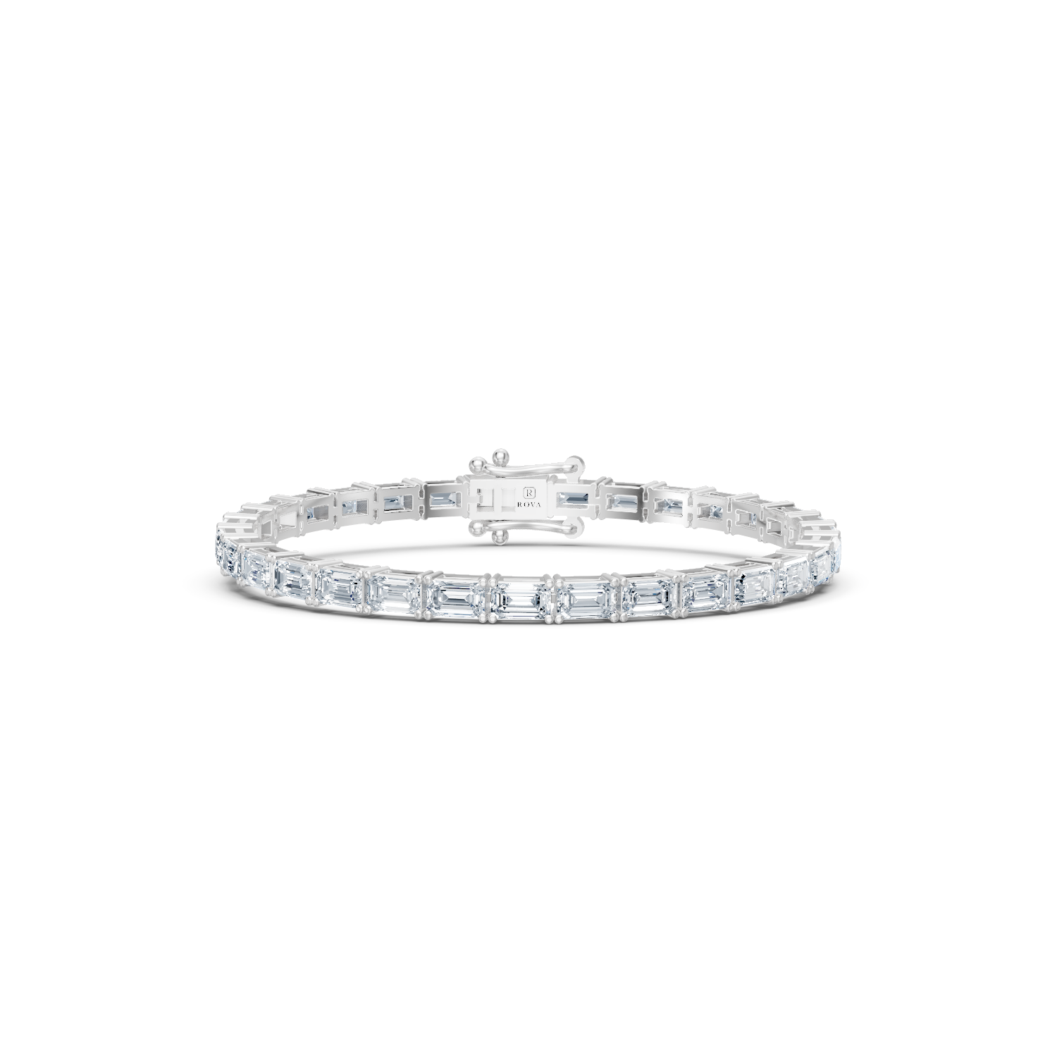 Emerald Cut Diamond Tennis Bracelet 18k Gold