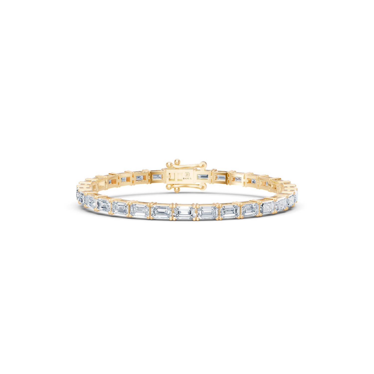 Emerald Cut Diamond Tennis Bracelet 18k Gold