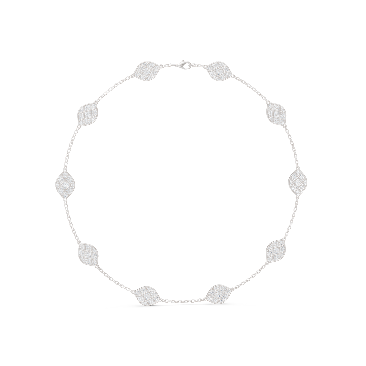 Radiant Pavé Leaf Necklace