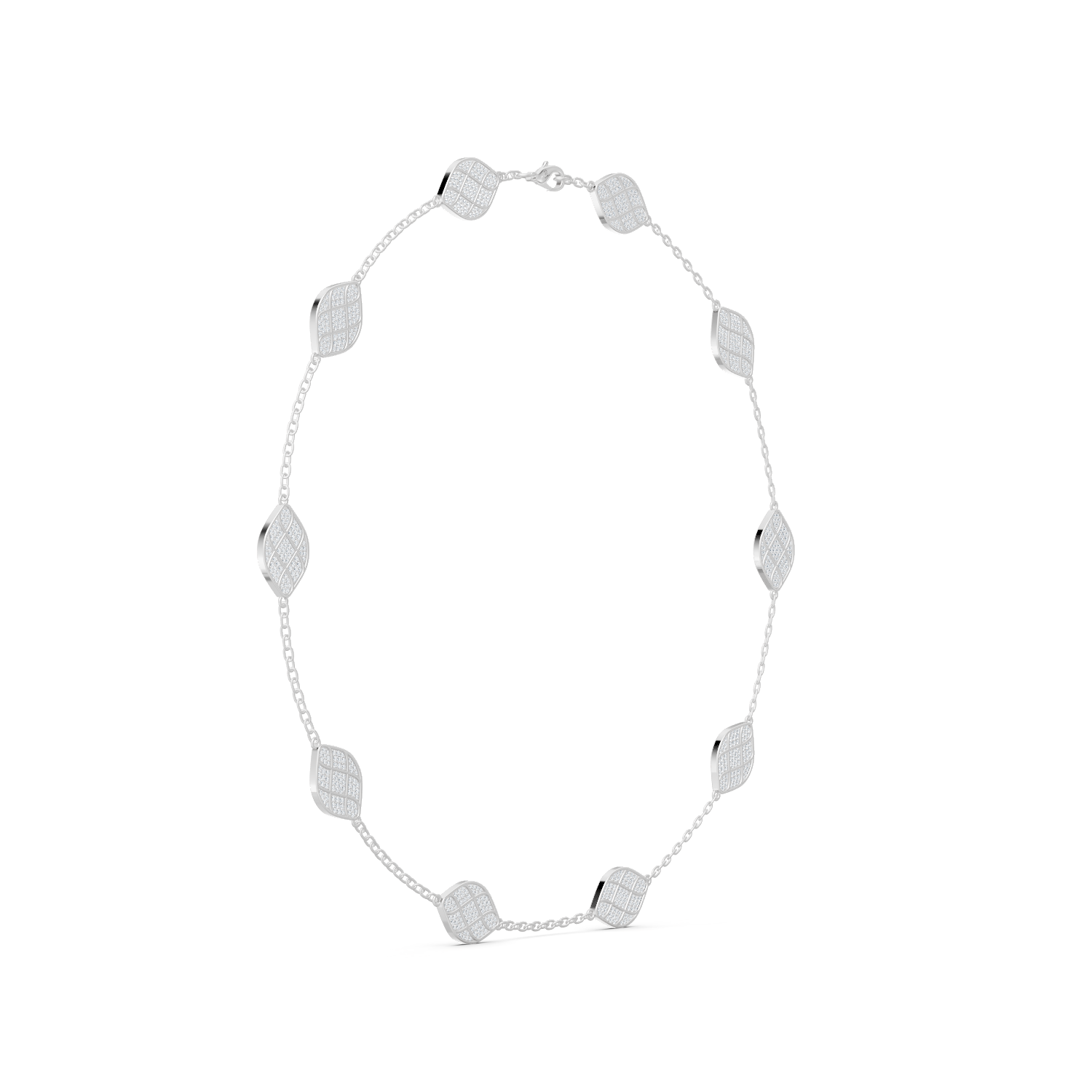 Radiant Pavé Leaf Necklace