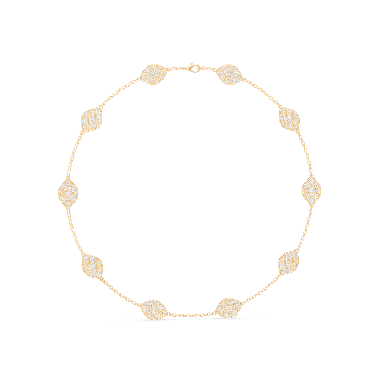 Radiant Pavé Leaf Necklace