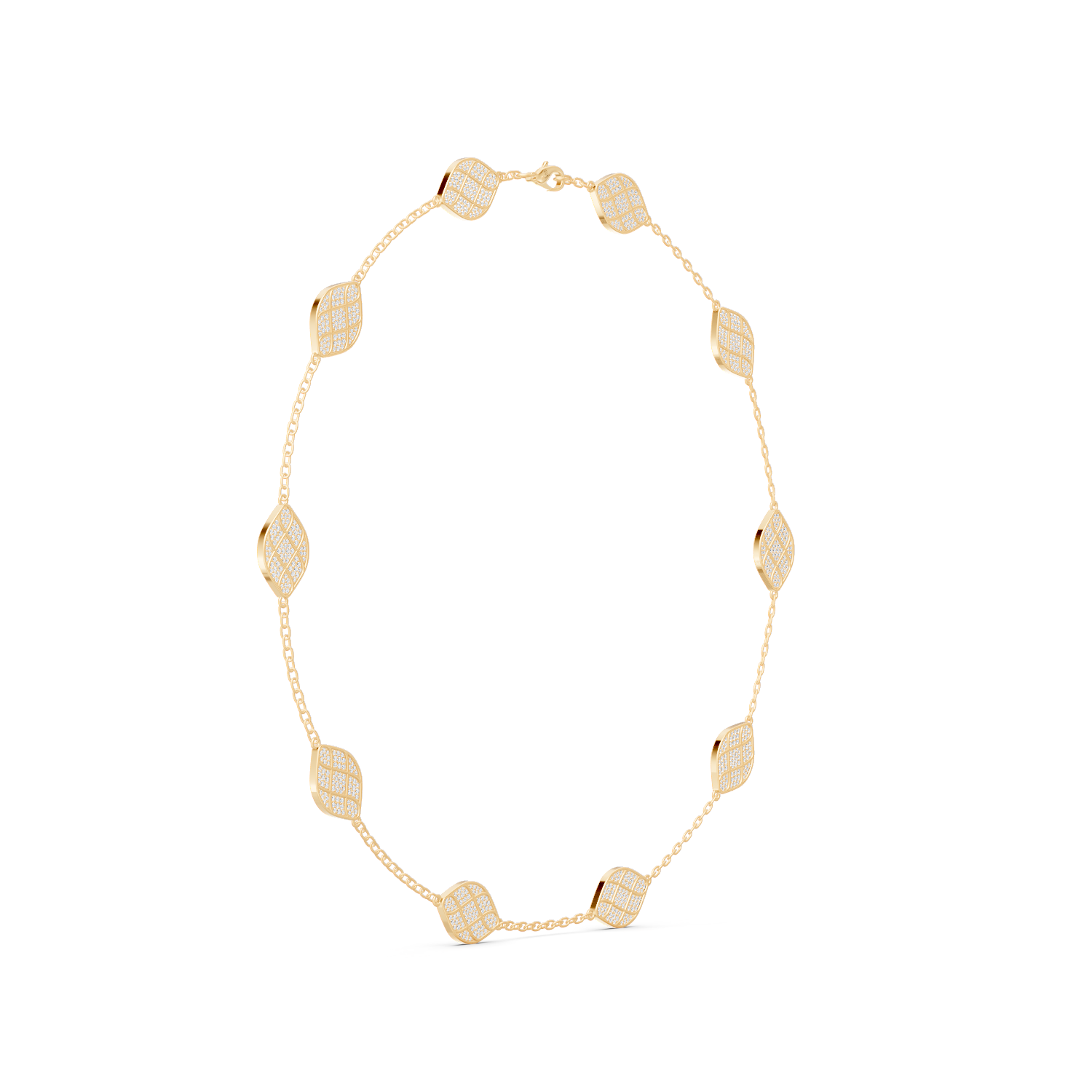Radiant Pavé Leaf Necklace